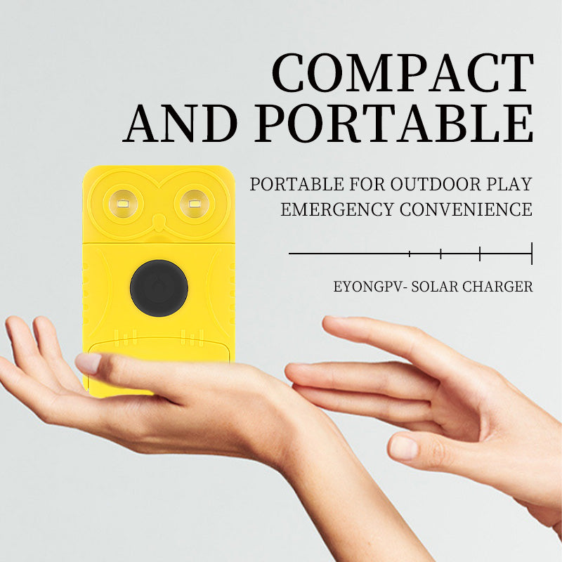 Outdoor Solar Power Bank 5000mAh – Portable Camping Charger & Emergency Mobile Power Supply with LED Light | EYONGPV OWL-CSP